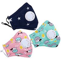FunPa 3Pcs Kids Mouth Mask Bear Cow Star Patterns PM 2.5 Anti Pollution Mask Mouth Muffle Dust Proof Mouth Cover for Kids Women Men Outdoor Cycling
