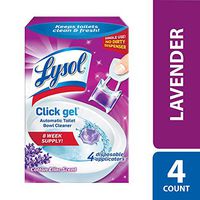 Lysol Click Gel Automatic Toilet Bowl Cleaner, Lavender, 4ct