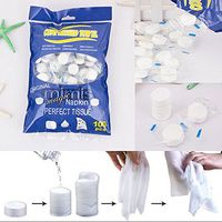 100 PCS Compressed Towel / Magic Wipe Soft Cotton Expandable Just add water