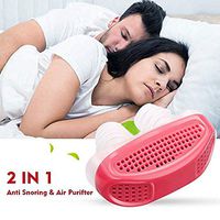 2 in 1 Soft Anti Snoring Device and Air Purifier -Sleep Device Prevent Snoring Clip Breathing Sleep Nose Care Filters- Snoring Solution Nasal Dilator for Breathing (Red)