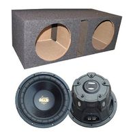2) Lanzar MAXP124D 12" 3200W Car Subwoofers Subs + Dual Vented Sub Box Enclosure