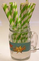 Lime Green Candy Striped, Vintage Paper Drinking Straws 25 ct. - Twilight Parties