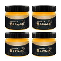 EnjoCho Wood Seasoning Wax Tin,3 oz Natural Beeswax Furniture Care Beeswax Home Cleaning Wax Solid Wood Maintenance Wood Seasoning Beewax (4PC Cleaning Wax +2PC Sponge, Multicolor)