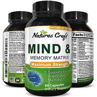 Amazing Nootropics Booster - Focus Brain Memory Support - Supplement for Adults, Women & Men - Cognitive Enhancement + Focus - USA Made by Natures Craft