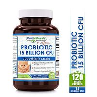 Pure Naturals Probiotic 15 Billion 10 Strains 120 Veggie Capsules (Non-GMO)-