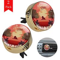 Romantic Sunset Date Aromatherapy Diffuser Gold Car Essential Oil Diffuser Air Freshener Deodorant Personal Care Aromatherapy 1.33x1.83in