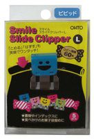 Ohto Smile Slide Clipper Paper Clip - Large - Vivid Color Set - Pack of 5