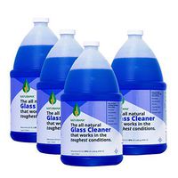 Naturama, Natural Glass Cleaner Spray - Organic Natural Cleaner, Streak Free and Multi Glass Use (1 Gallon 4 Pack)