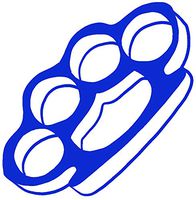 hBARSCI Brass Knuckles Vinyl Decal - 5 Inches - for Cars, Trucks, Windows, Laptops, Tablets, Outdoor-Grade 2.5mil Thick Vinyl - Royal Blue