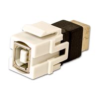 NavePoint USB 2.0 B Female to Female Keystone Adapter White