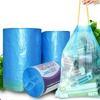Drawstring Bin Liner Refuse Sacks Waste Garbage Rubbish Bags Blue 100 Counts 8GAL 25-30L 50CM X60CM
