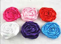 10pcs Big Satin Ribbon 3.4"Flower Appliques Wedding Bow (Mix)