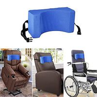 AOSSA Wheelchair Headrest Head Neck Support Chair Attachment Positioner Lightweight Backrest Pillow Accessories for Adults Single Sofa Recliner High Back Reclining Geri Cushion Wheelchairs (Blue)