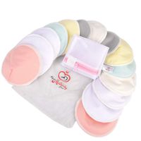 PureMotherlyLove Reusable Bamboo Nursing Pads - 14 Pads+3 Bonus Items - Large Size (4.7 inches) - Soft, Super Absorbent & Leak-Proof - with Organza & Wash Bags - Baby Shower Gift