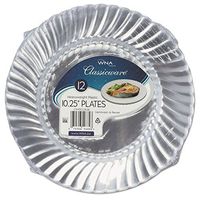 WNA RSCW101212 Classicware Plates, Plastic, 10.25 in, Clear, 12/Bag, 12 Bag/Carton