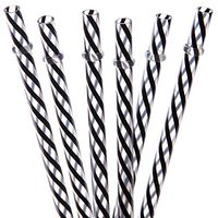 Dakoufish 12 Piece 9 Inch Reusable Plastic Thick Drinking Straws BPA Free Mason Jar Straws Transparent Small Stripe 6 Colors