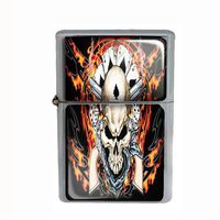 Wind Proof Dual Torch Refillable Lighter Skull Design-011