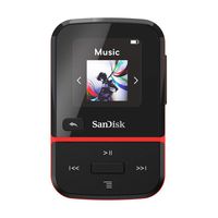 SanDisk 16GB Clip Sport Go MP3 Player, Red - LED Screen and FM Radio - SDMX30-016G-G46R
