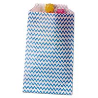 3-1/4" X 5 1/8" Blue Chevron Merchandise Bags | Quantity: 100 Width 3 1/4"