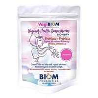 Biom Vaginal Probiotic Suppository: Natural Vaginal pH and Odor Control Regimen; Balance and Nourishes Vaginal Microbiome; No Parabens, Fragrance-Free (30)