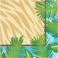 Creative Converting 16 Count 3-Ply Safari Adventure Beverage Napkins, Brown/Green