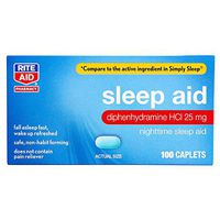 Rite Aid Nighttime Sleep Aid Mini Caplets - 100 Caplets | Non-Habit Forming Sleep Supplement