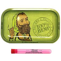 Zig Zag Organic Hemp Metal Rolling Tray, 10.5” Wide x 6.5” Long + XL Beamer Doob Tube + Limited Edition Beamer Smoke Stickers