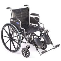 Invacare Tracer EX2 Wheelchair, with Desk Length Arms and T94HCP Elevating Legrests with Padded Calf Pads, 16" Seat Width