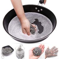 Airrais Round Stainless Steel Ring Net Home Kitchen Metal Pot Cleaning Tools Washing Net