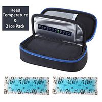 Parateck Oxford Fabric Medical Travel Cooler Bag Insulin Cooling Case with 2 Ice Packs for Diabetics Medication Cool (Black)
