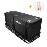 MARKSIGN 100% Waterproof Hitch Carrier Cargo Bag 59'' x 24'' x 24'' (20 Cu Ft), Waterproof Zipper and Rain Flap, 6 Lashing Straps with Cam Buckles, Zipper Lock Included
