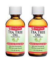 De La Cruz Australian Tea Tree Essential Oil, 100% Pure, Steam-Distilled, Bottled in USA 1 FL OZ. (2 Bottles)