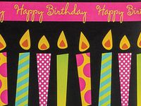 Bright Candles Birthday Gift Wrap Paper 16 Foot Roll