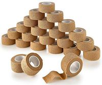 Self Adhesive Bandage Rolls BISIBITA2 Grip Cover Sensi Wrap Tape for Tattoo,Sports,Wrist,Ankle,Pets 5-Yards 24pcs (1 inch, Skin)