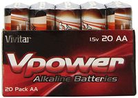 Vivitar V-20AA-ALK AA Alkaline Batteries, 20 Count