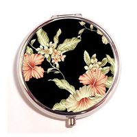 Tumblr Vintage Floral Rose Fashion Custom Round Silver Pill Box Pocket 2.1 inches Medicine Tablet Holder Organizer Case for Purse