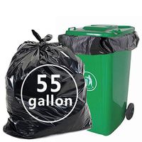 Nicesh 55 Gallon Lawn and Leaf Trash Bags, Black, 66 Counts