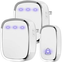 Anko Wireless Doorbell, Plug and Play Waterproof Door Bell Kit, 1000 Feet Operating Range, 36 Chimes Quality Sound, 4 Levels Adjustable Volume, Led Flash Indicator (1 Push Button and 2 Receiver)