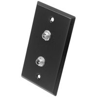 Seismic Audio SA-PLATE8 Black Stainless Steel Wall Plate with Dual 1/4-Inch TRS Stereo Jacks