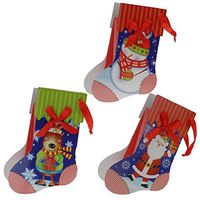 Uwant Fashion Households 3 Stocking Shape Christmas Gift Bags Santa Snowman & Reindeer Design