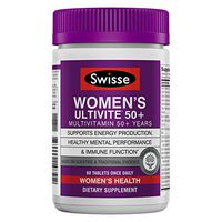 Swisse Premium Ultivite Daily Multivitamin for Women 50 Plus | Energy & Stress Support, Rich in Antioxidant & Minerals | Vitamin A, Vitamin C, Vitamin D, Biotin, Calcium, Zinc & More | 60 Tablets