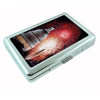 Perfection In Style Silver Cigarette Case Metal Wallet The 4th of July Design D011