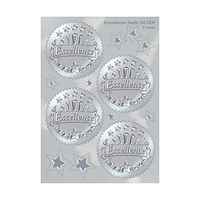 Excellence (Silver) Award Seals Stickers - 4 stickers per sheet, 8 sheets