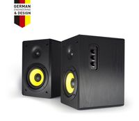Thonet and Vander Kurbis BT Bluetooth Bookshelf Speakers, Wooden Stereo Speakers with Enhanced Bass, 340 watts PMPO