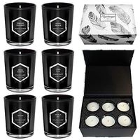 Scented Candles Gift Set, Red Flame Sexy Enchanting Candle, Natural Soy Wax With Strongly Fragrance Essential Oils For Stress Relief And Aromatherapy,Black Glass Jar 6 X 2.5 Oz