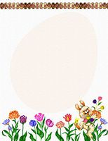 Easter Bunny With Flowers Stationery Printer Paper 26 Sheets