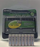 Hitech iC-808UL-LCD 8 Bank Smart Quick Battery Charger/Discharger with LCD Display and 8 AA Panasonic Eneloop 2000mAh Rechargeable Batteries
