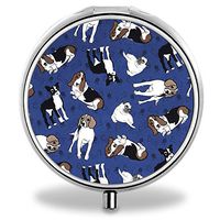 Compact 3 Compartment Medicine Case, IMLONE Customized Pug Dog Pill Organizer Metal Pill Box Pill Container for Purse, Travelling and Daily Needs