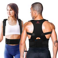 RECOGEAR Posture Corrector for Women and Men - Adjustable Back Brace for Back Pain and Neck Pain Relief - Provides Lumbar & Back Support - Shoulder and Lower Clavicle - Black (M) 30.7"-34".6
