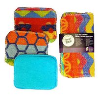World's Best Pot Scrubbers. 4 Multi Pack. 1 Large + 2 Flat + 1 Foam. Dishwasher Safe. Assorted Colors.